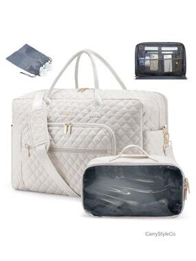 Travel Duffle Bag with Laptop Compartment, Toiletry & Shoe Bag, Water